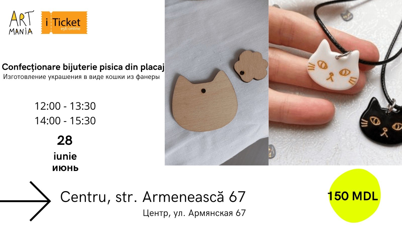 Atelier creativ – Confecționăm bijuterii în formă de pisică