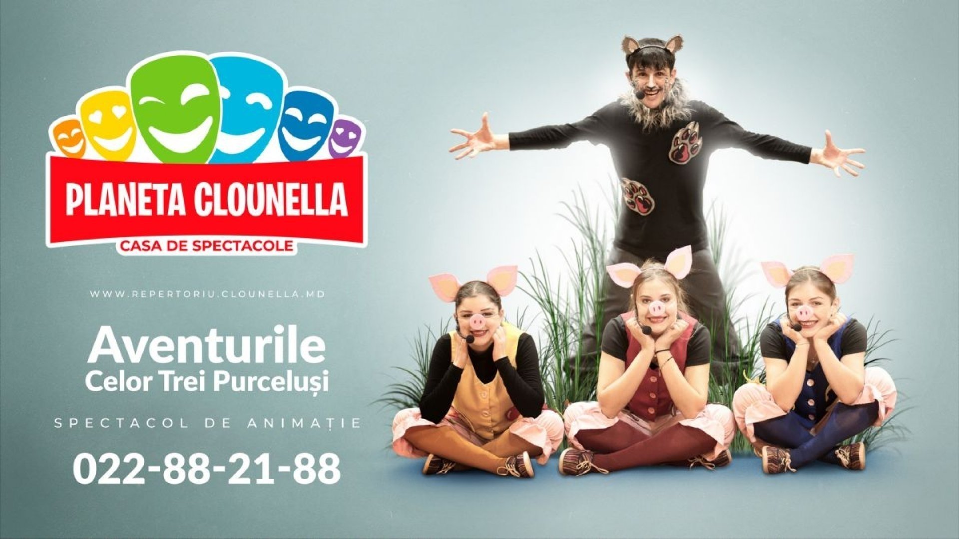 Aventurile celor Trei Purcelusi - Spectacol Interactiv de Animatie pentru Copii  | Noiembrie 2022 |  11-00 | +3