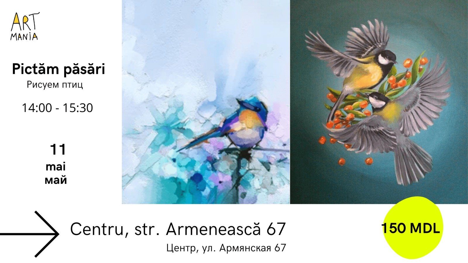 Lecție de pictură – „Pictăm păsări”