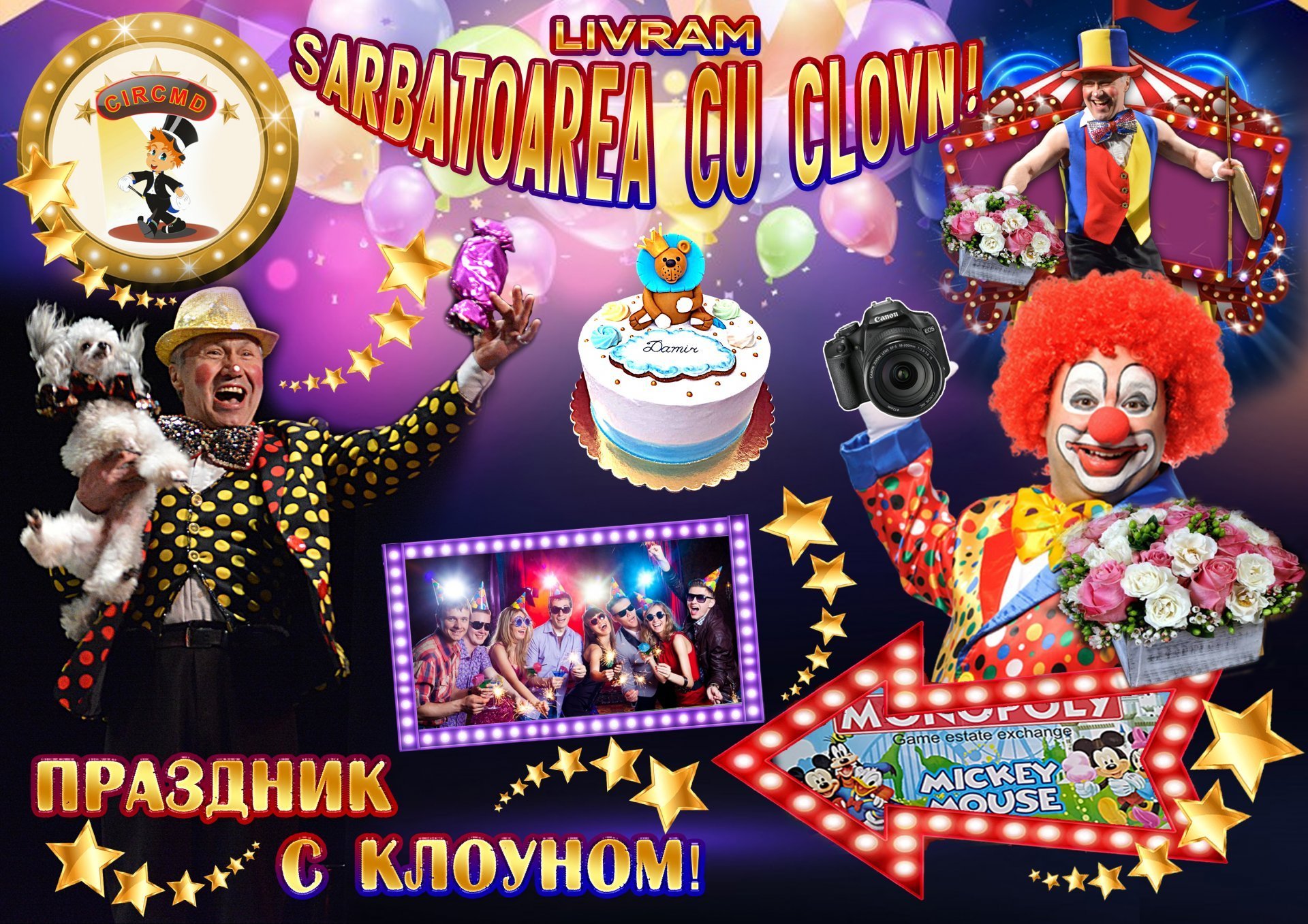 Livram sarbatoarea cu clovn 