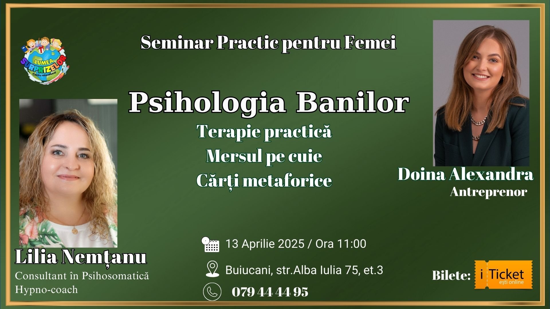 Seminar Practic pentru Femei: Psihologia Banilor – Terapie și Transformare