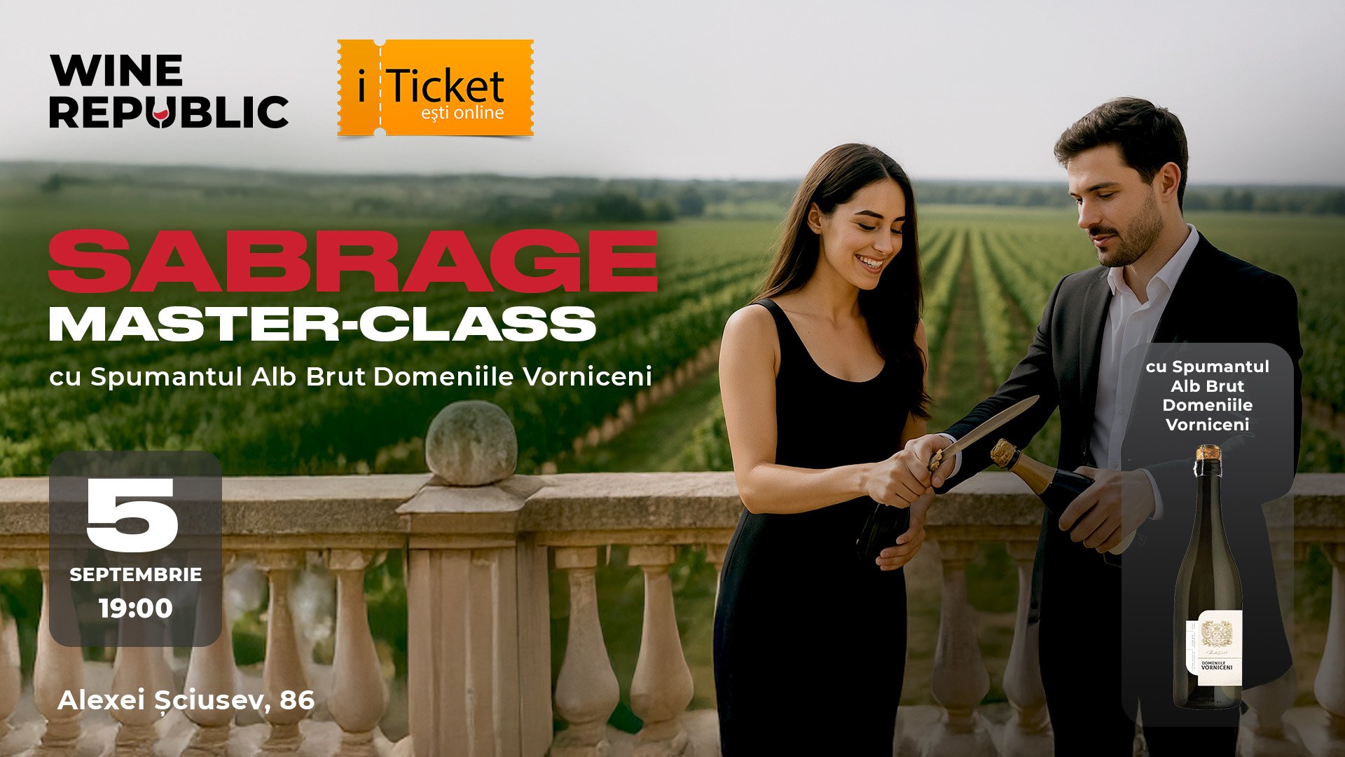 Sabrage Master-Class with Sparkling Wine from Domeniile Vorniceni