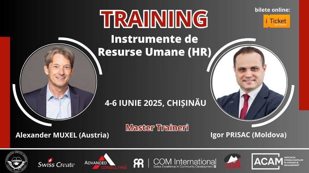 Training: Instrumente de Resurse Umane (HR) 4-6 iunie 2025, Chișinău