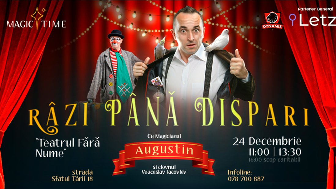 Râzi până dispari - Spectacol de Magie și Comedie cu Magicianul Augustin!