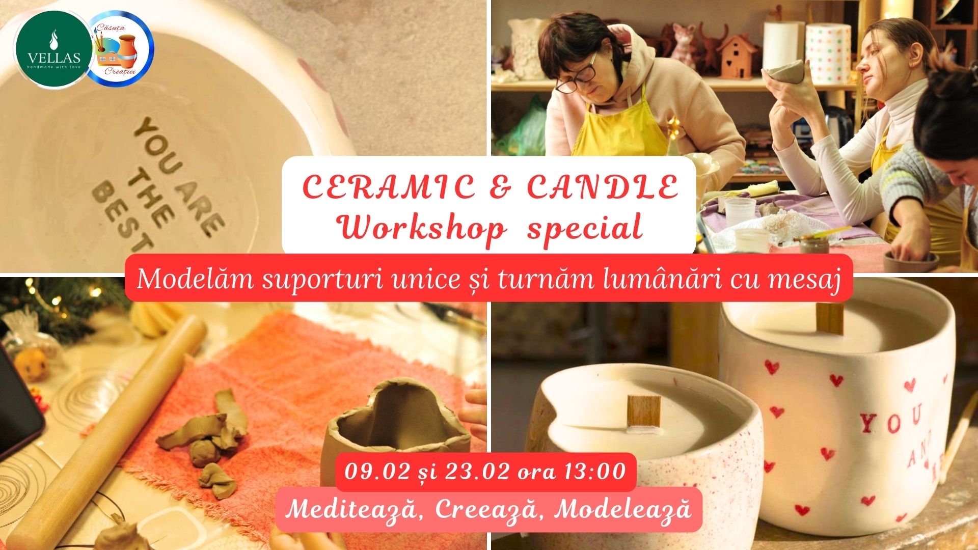 Ceramic & Candle - cel mai creativ workshop din luna dragostei