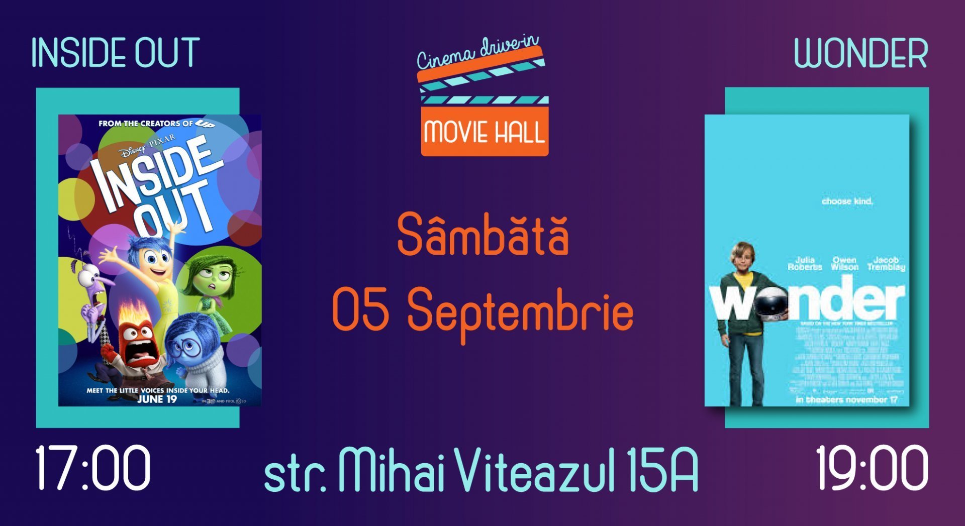 Movie Hall, drive-in cinema / Inside  out / Wonder