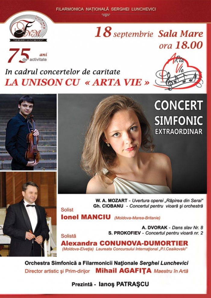 Concert simfonic cu Ionel Manciu si Alexandra Conunova-Dumortier