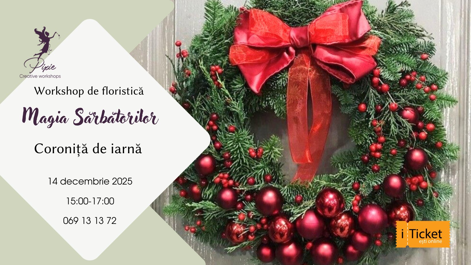 Workshop de floristică: Coronița de Sărbători