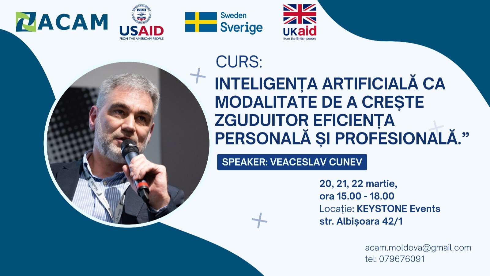 CURS  „INTELIGENȚA ARTIFICIALĂ CA MODALITATE DE A CREȘTE ZGUDUITOR EFICIENȚA PERSONALĂ ȘI PROFESIONLĂ.”