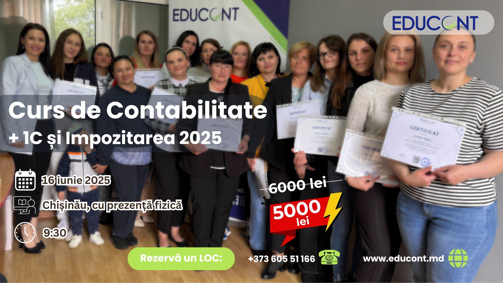 Curs contabilitate de la zero cu prezență fizică, program 1C v8.3 si impozitare 