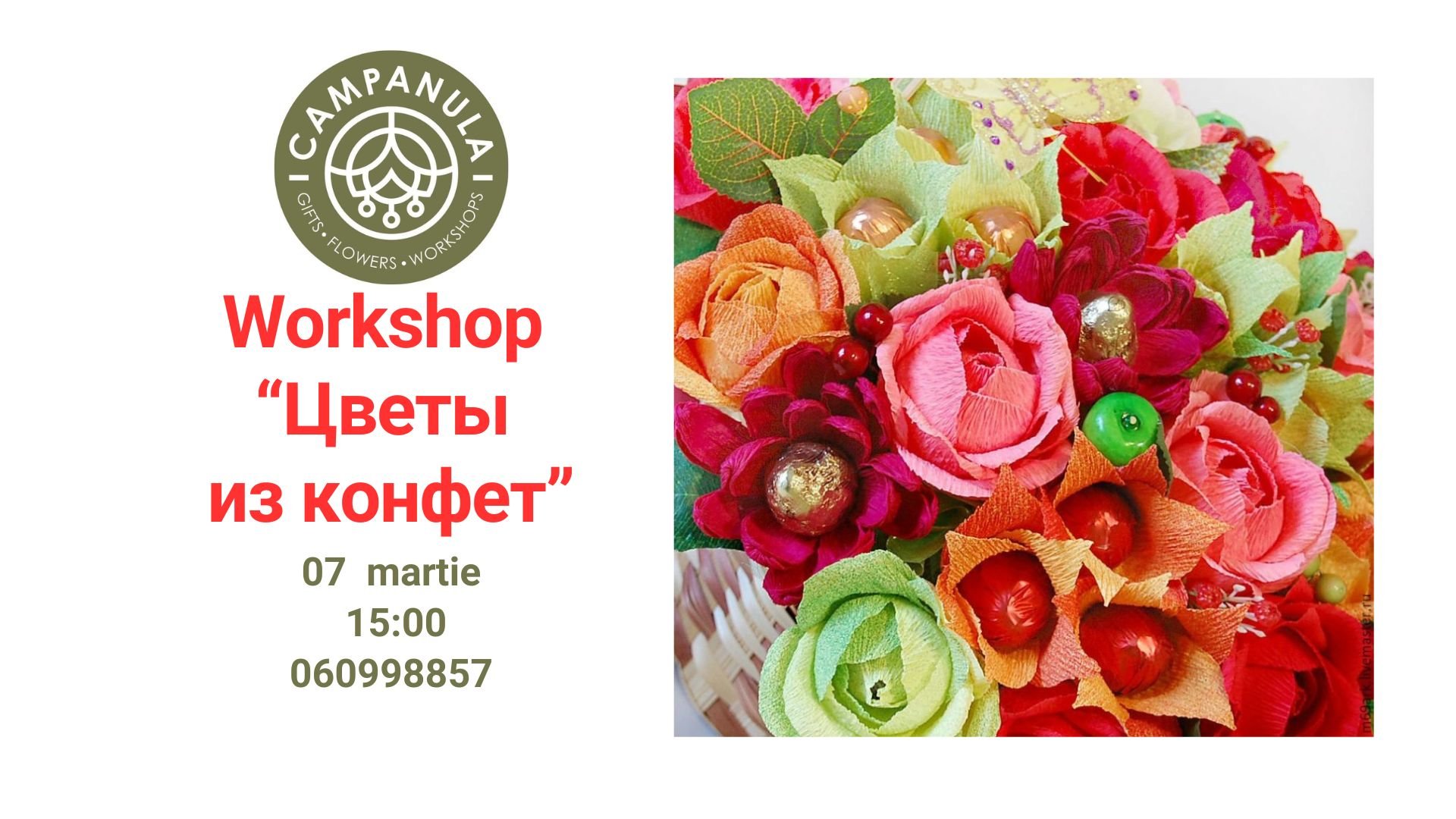 Workshop „Цветы из конфет”