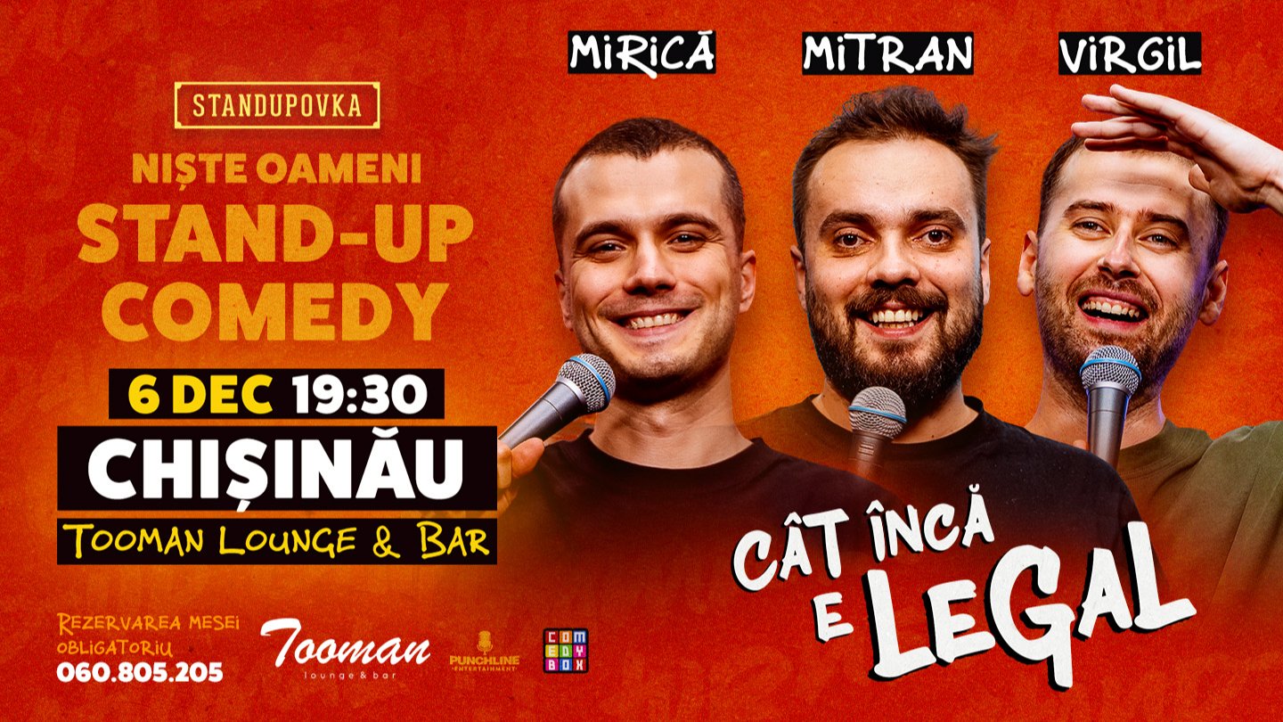  Stand-up Show  – Comedianți din România în Moldova pe 6 Decembrie