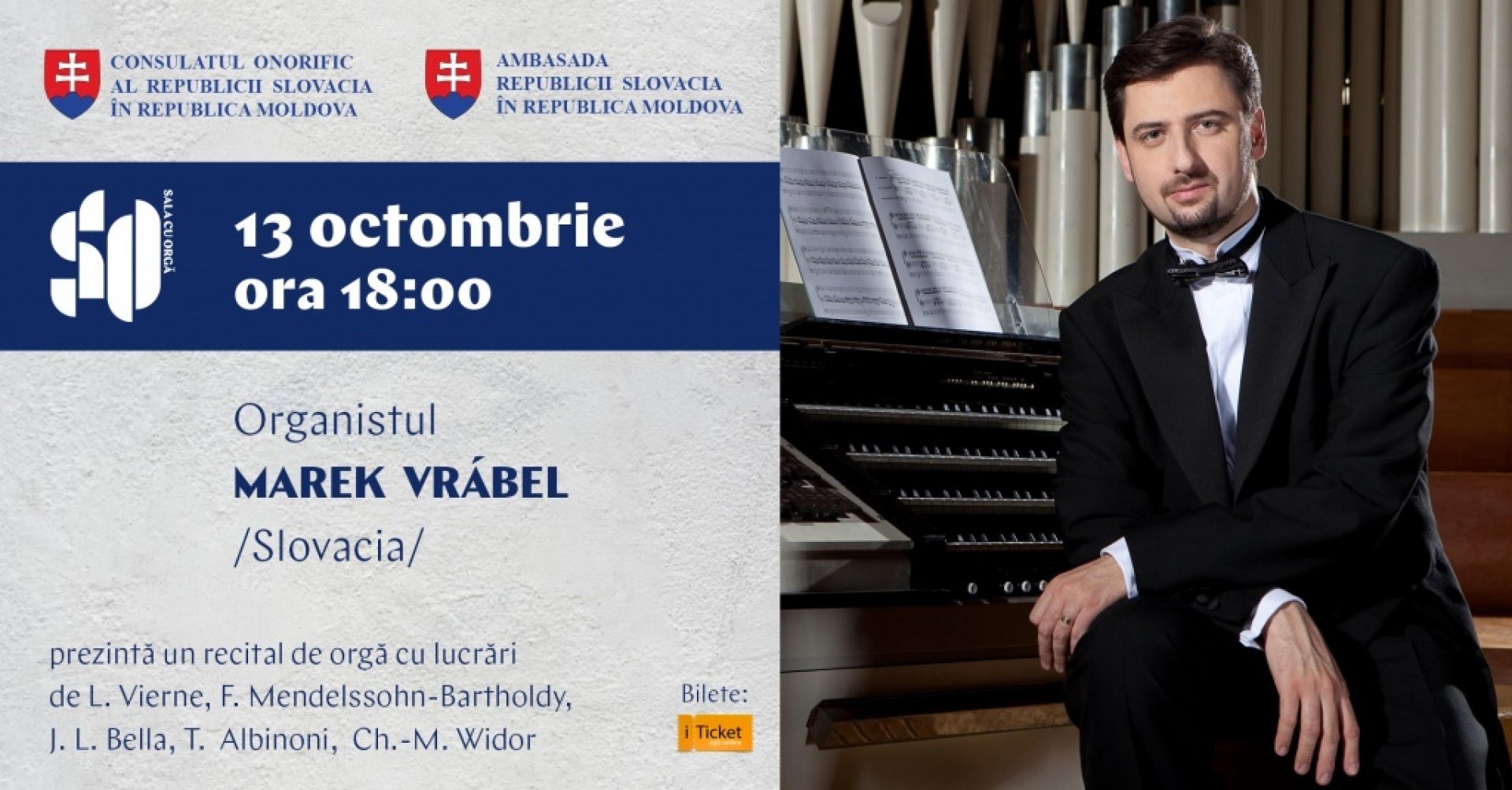 ORGANISTUL MAREK VRÁBEL LA CHIȘINĂU