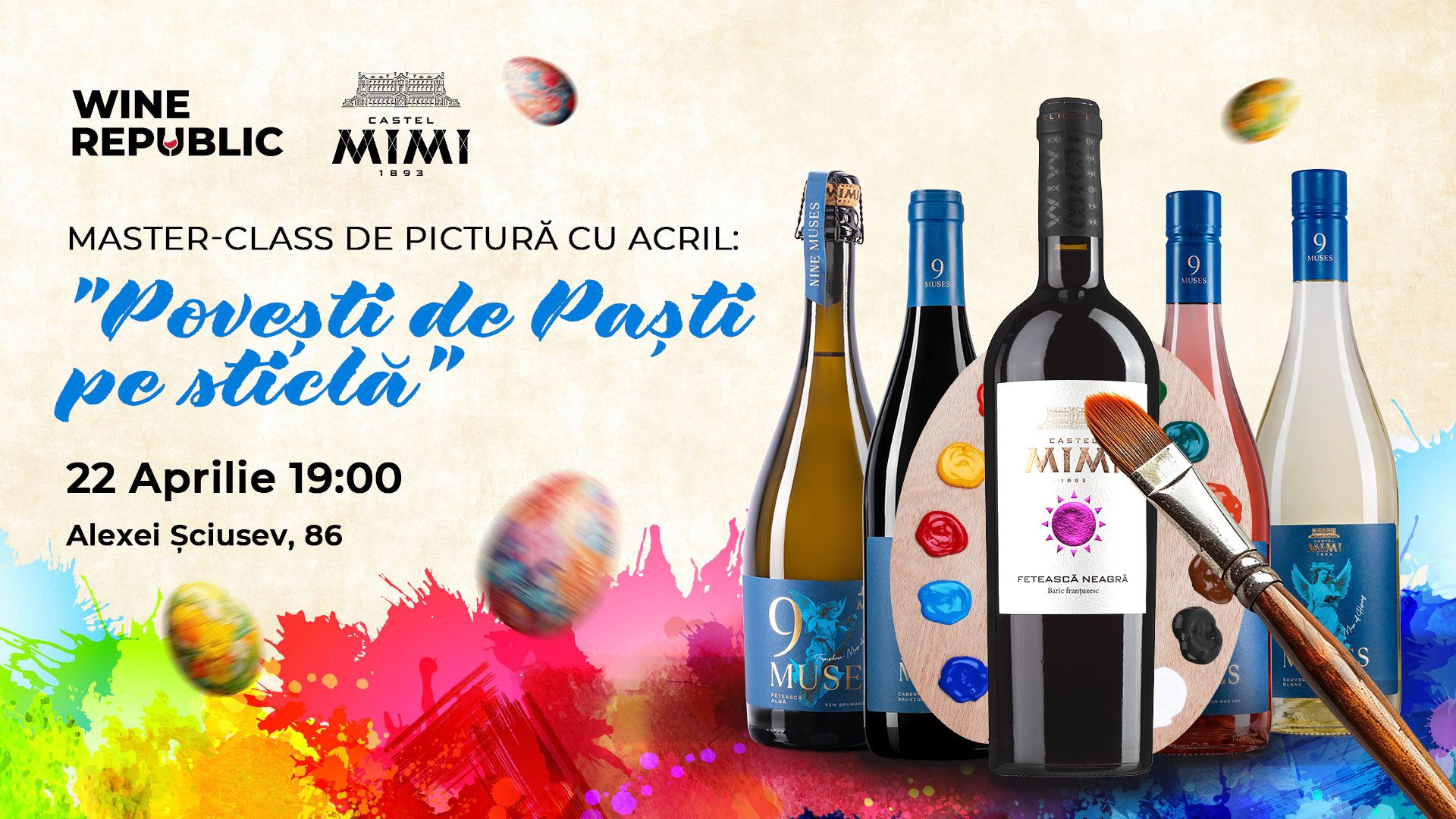 Acrylic Painting Master-Class:"Easter Stories on a Wine Bottle"