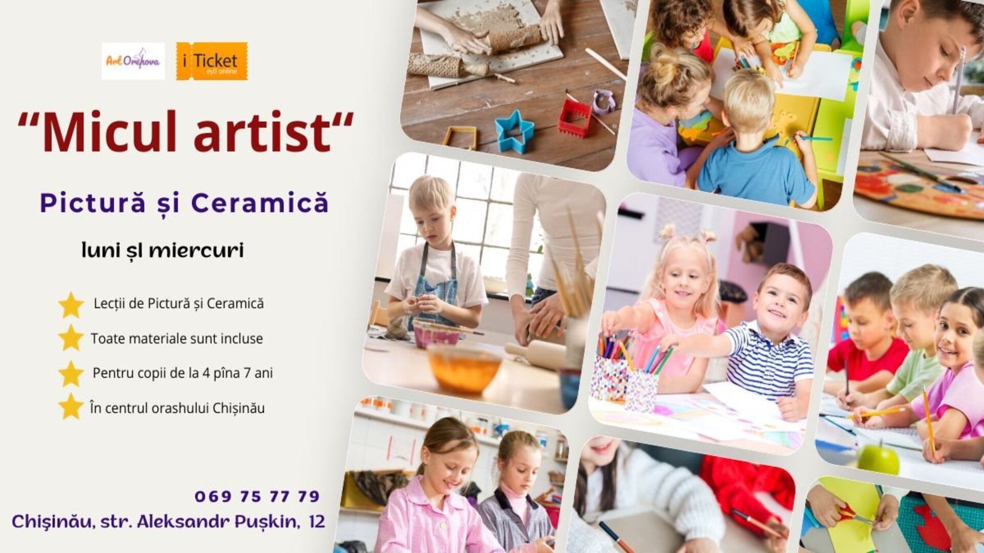 Atelier pentru copii / „Micul Artist” Pictură și Ceramică