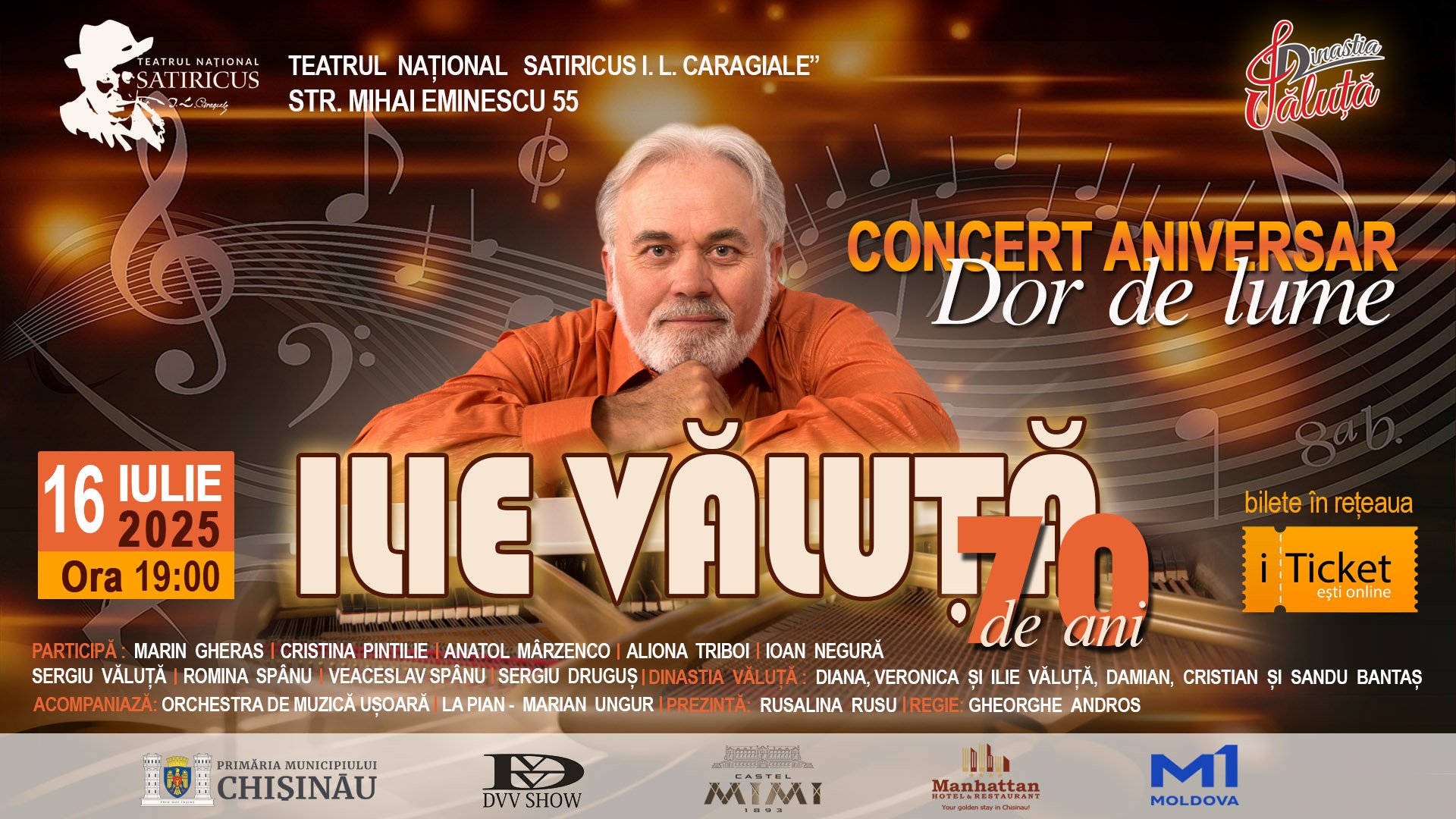 Concert Aniversar „Dor de Lume” Ilie Văluță – 70 de ani