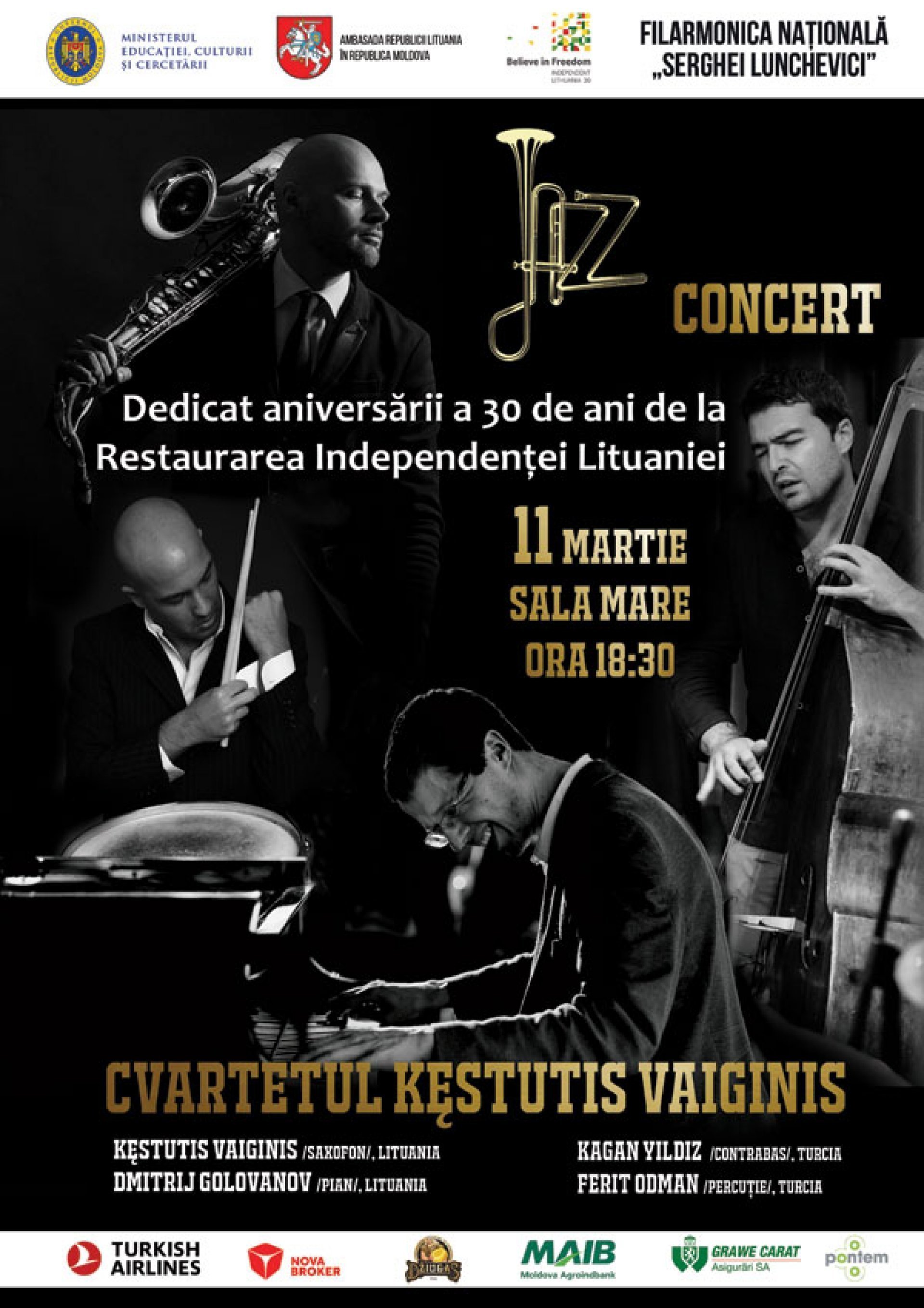 JAZZ CONCERT - dedicat aniversarii a 30 de ani de la Restaurarea Independentei Lituaniei
