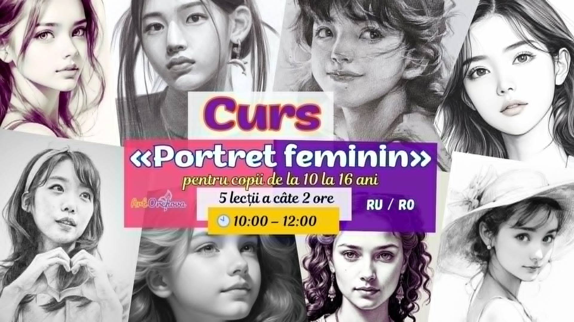 Curs „Portret feminin în creion” pentru copii 10–16 ani
