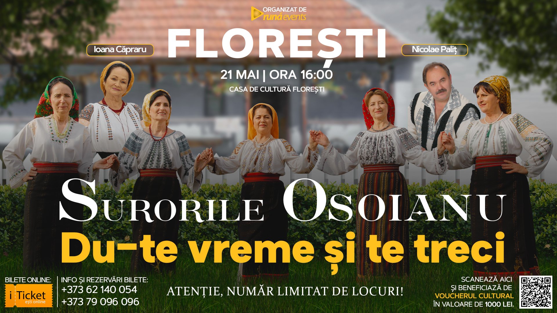 Concert in Floresti - Surorile Osoianu, Ioana Capraru și Nicolae Palit - “DU-TE VREME ȘI TE TRECI”