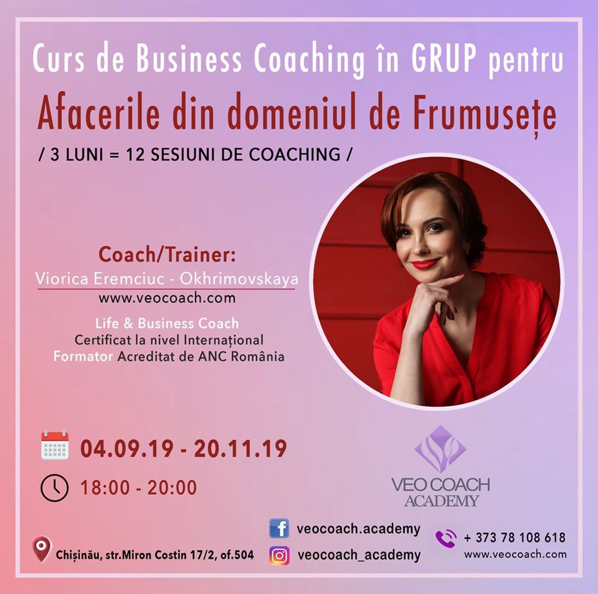 CURS DE BUSINESS COACHING IN GRUP PENTRU AFACERILE DIN DOMENIUL DE FRUMUSETE
