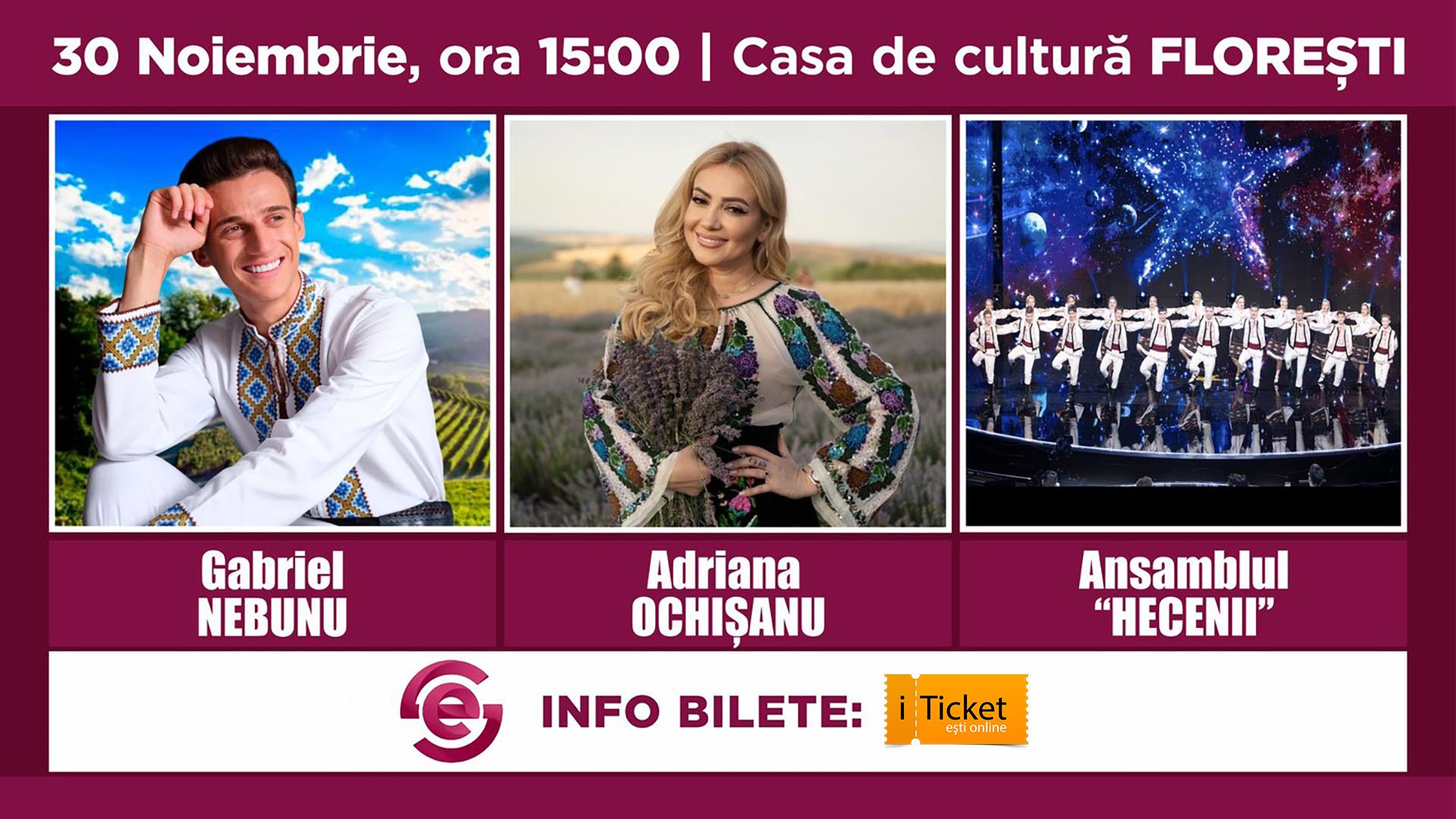 Gabriel Nebunu & Adriana Ochișanu și Ansamblul “Hecenii” la Florești