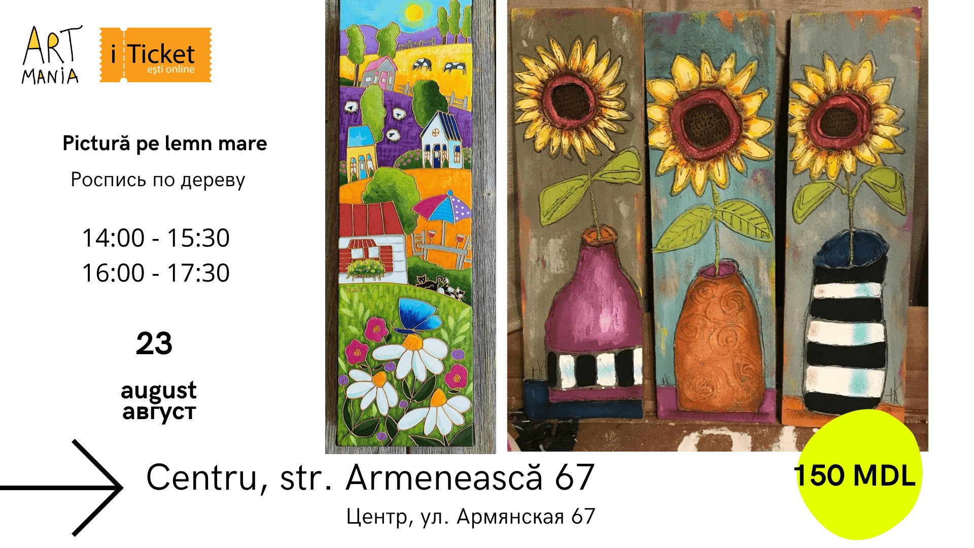 Atelier de pictură pe lemn: Pictăm flori!