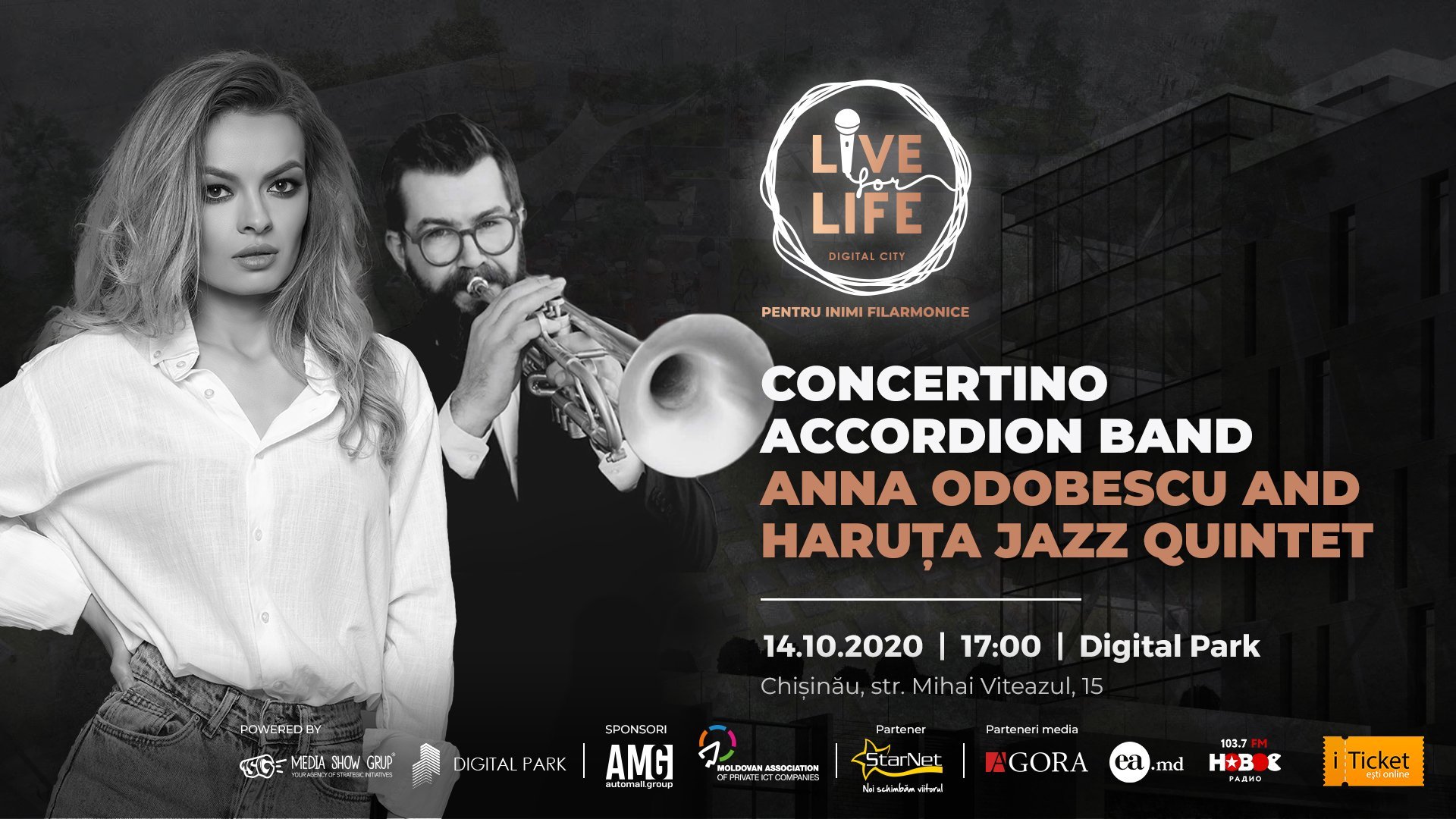 LIVE FOR LIFE. CONCERTINO ACCORDION BAND, ANNA ODOBESCU & HARUȚA JAZZ QUINTET 