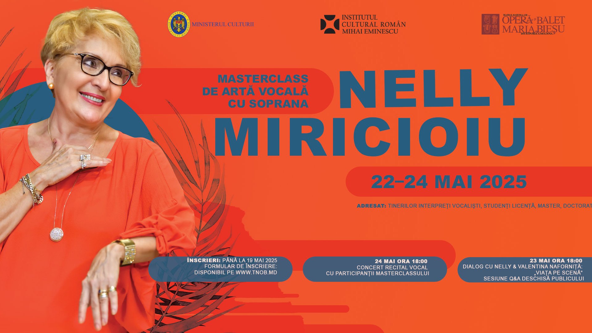 CONCERT EXTRAORDINAR  cu participanții masterclass-ului susținut de legendara soprană NELLY MIRICIOIU