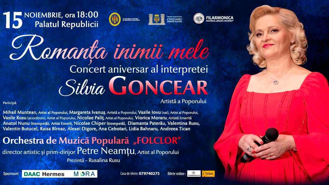 Concert aniversar al interpretei Silvia Goncear - „Romanța inimii mele”