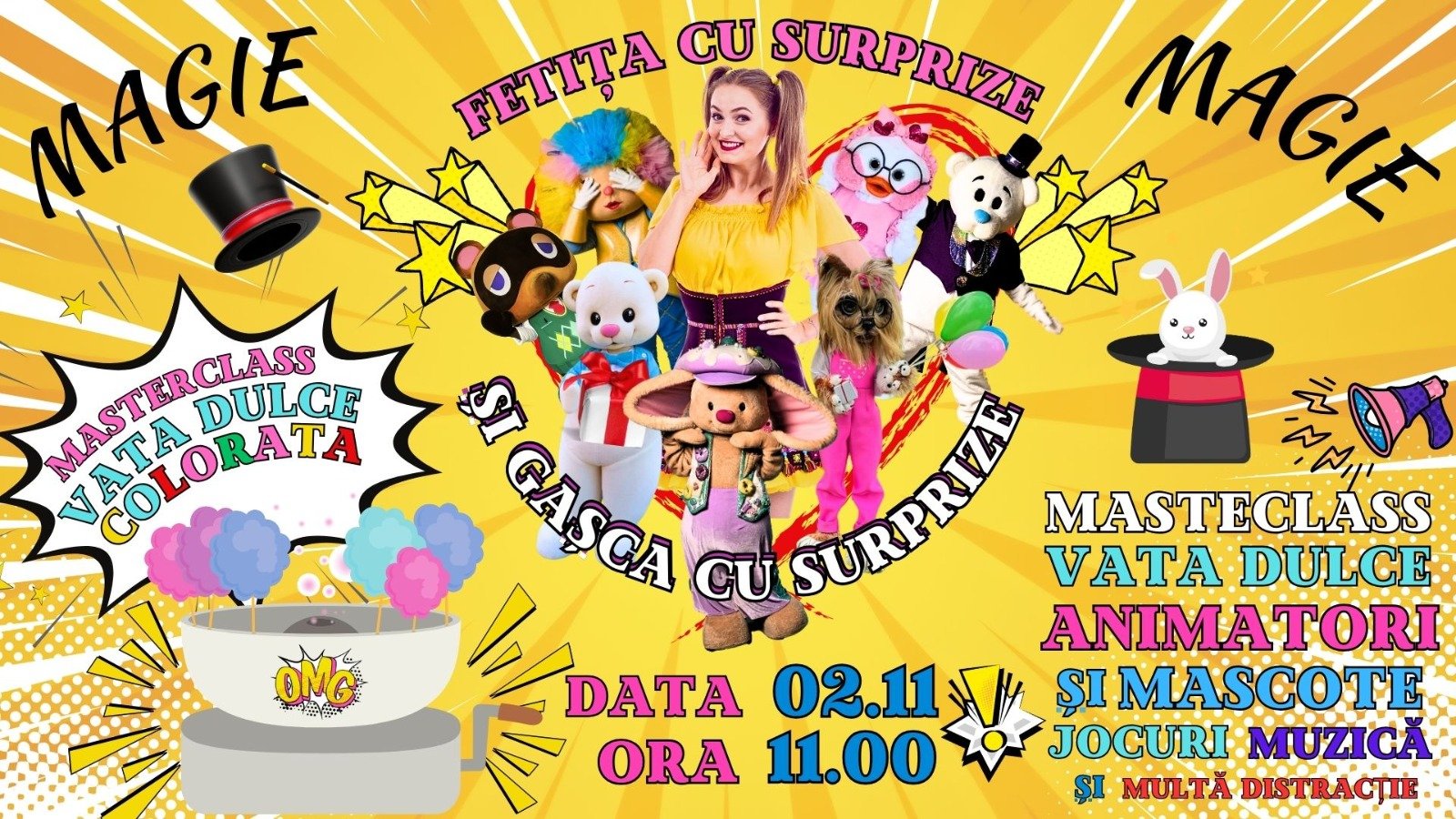 Fetița cu Surprize te invită la Master Class cu Vată Dulce Colorată ! I 2 Noiembrie