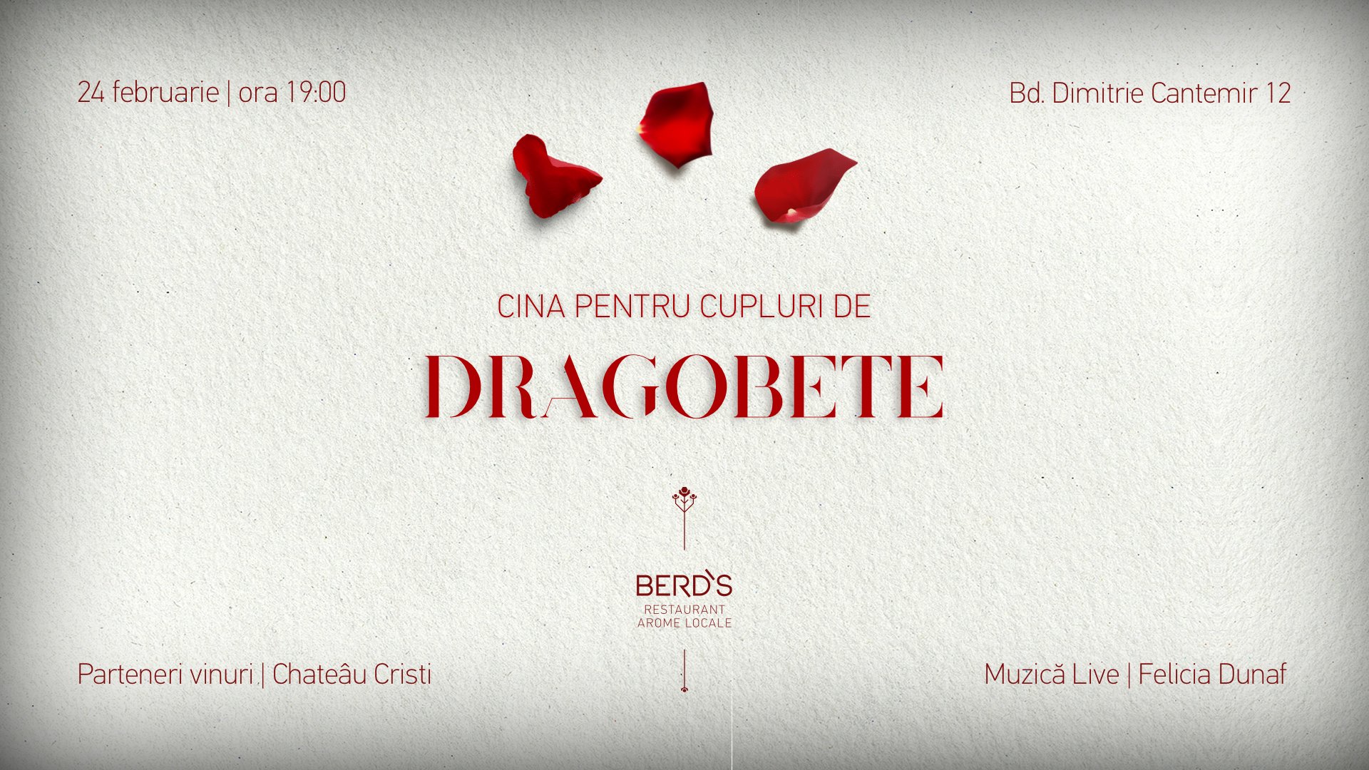 Cină de DRAGOBETE la BERD'S Arome Locale Restaurant