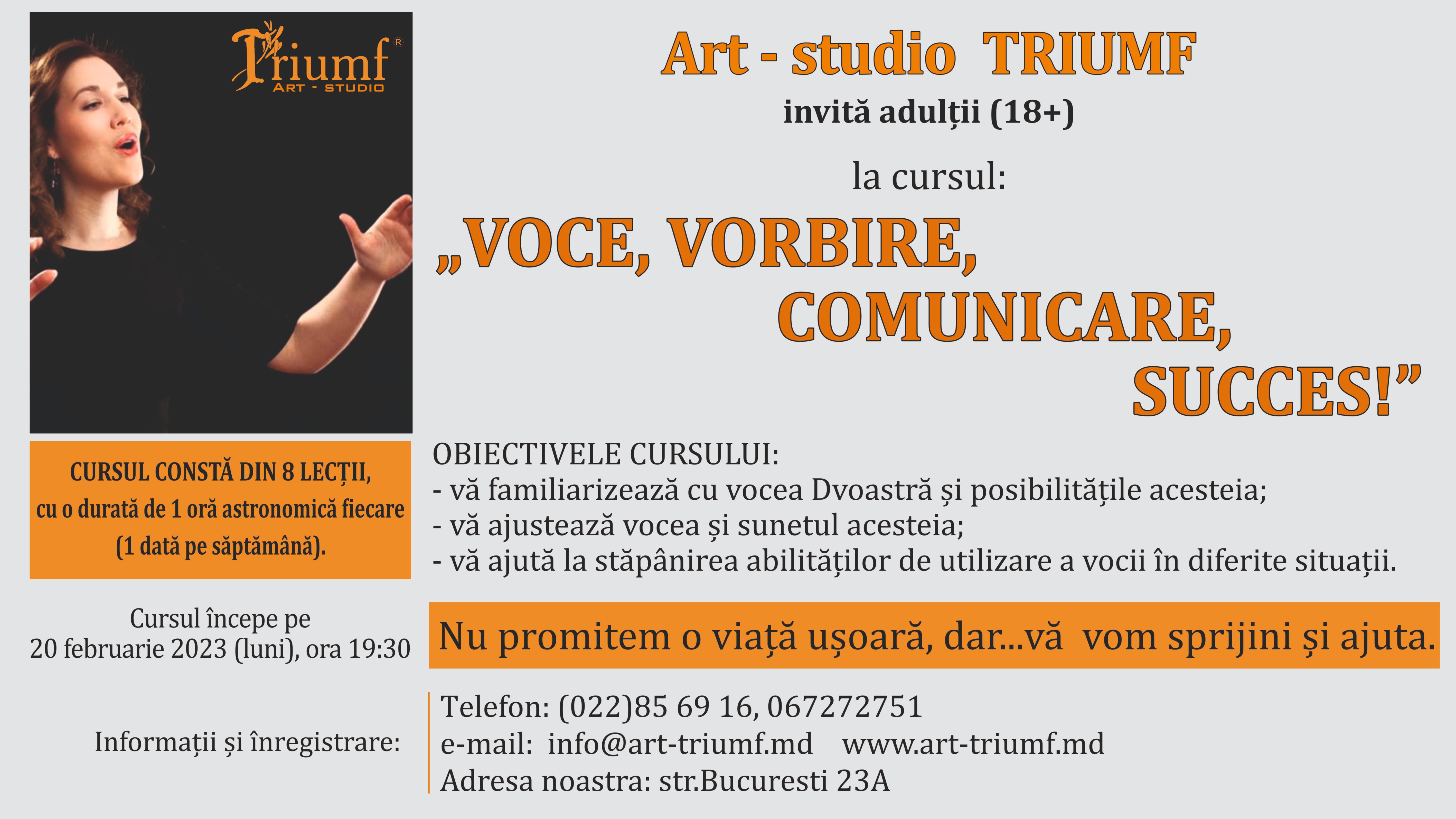 Voce, vorbire, comunicare, succes!