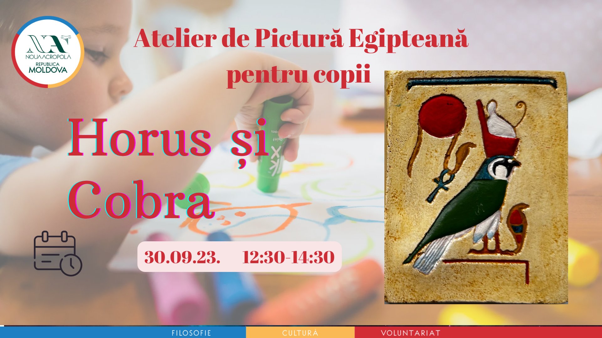 Atelier de Pictură Egipteană pentru copii “Horus și Cobra”