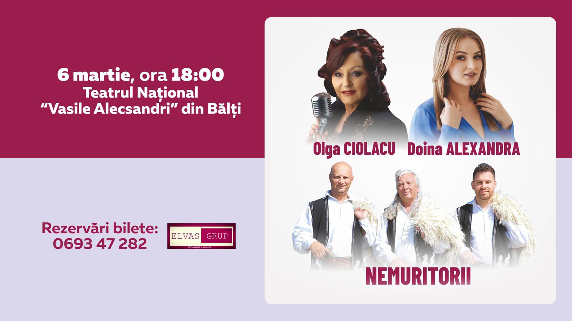 Olga Ciolacu, NEMURITORII si Doina Alexandra la BĂLȚI   